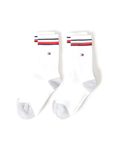 Tommy Hilfiger Unisex Kinder Tommy Hilfiger Iconic Kids' Sports Socken (2 Pack), white, 31-34 von Tommy Hilfiger