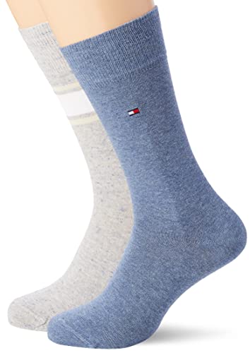 Tommy Hilfiger mens Multicolor Classic Sock, beige/denim melange, 39-42 (2er Pack) von Tommy Hilfiger