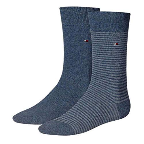 Tommy Hilfiger Small Stripes Herren Socks (2er Pack),jeans, 39/42 EU von Tommy Hilfiger