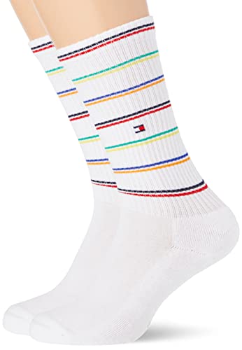 Tommy Hilfiger mens Sport Stripe Classic Sock, white, 39-42 (2er Pack) von Tommy Hilfiger