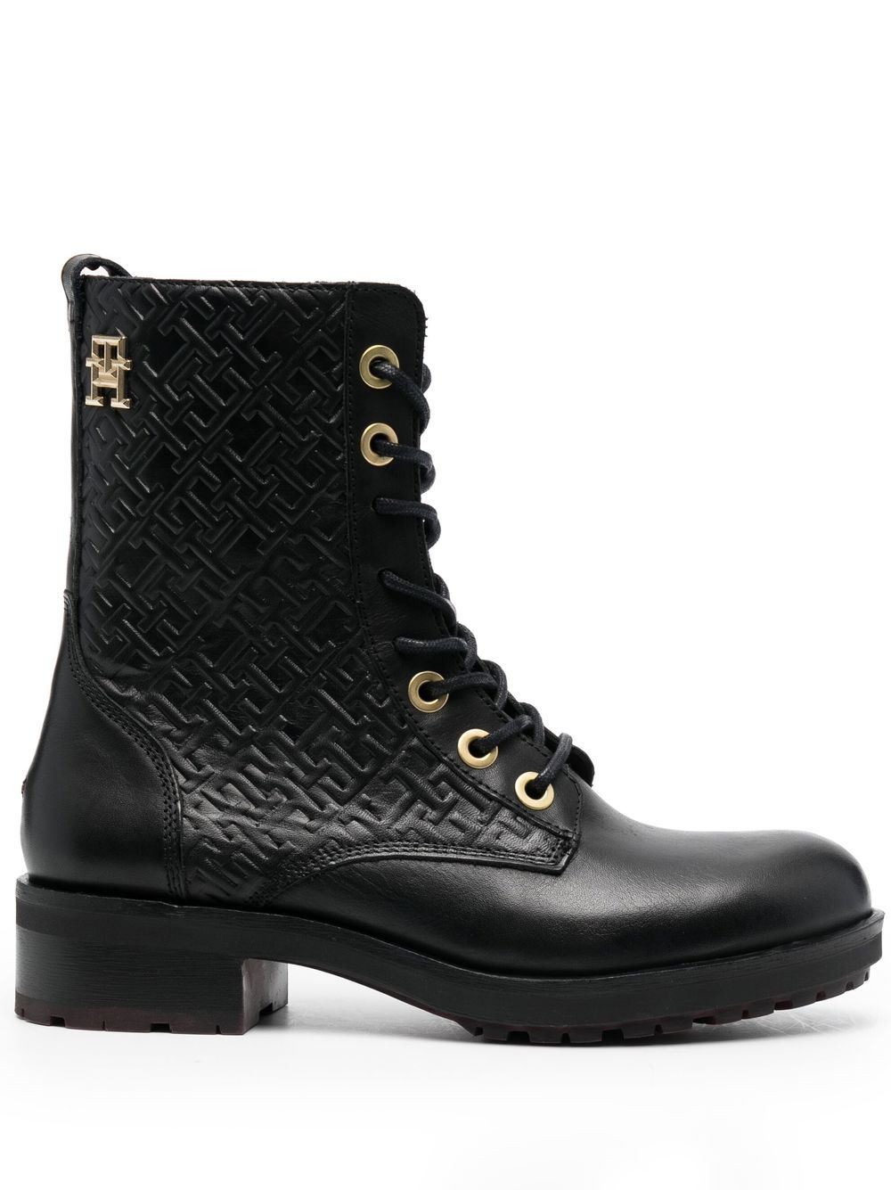 Tommy Hilfiger Bikerstiefel mit Monogramm - Schwarz von Tommy Hilfiger