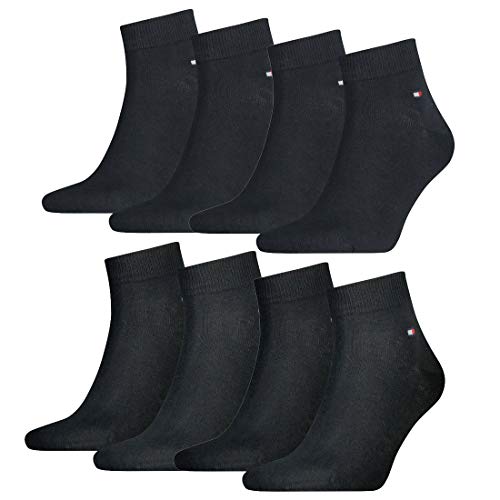 Tommy Hilfiger unisex Quarter Socken Farbkombinationen 4er Pack- Gr. 43-46, 2x Schwarz 2x Navy von Tommy Hilfiger