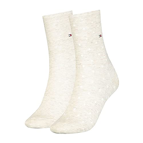 Tommy Hilfiger Damensocken mit Punkten Light Beige Melange - 39/42 von Tommy Hilfiger