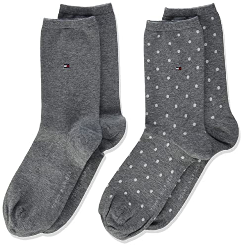 Tommy Hilfiger Damen Dotted Socken, Grau (Mittelgraue Melange), 39-42 EU von Tommy Hilfiger