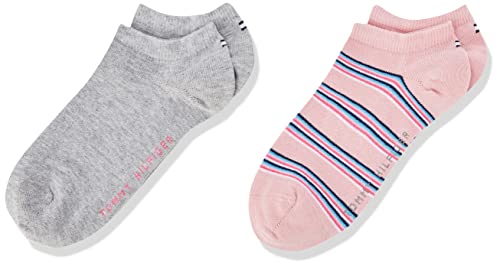 Tommy Hilfiger unisex-child Multicolor Stripe 4 Pack Sneaker, light grey melange/pink, 31-34 (4er Pack) von Tommy Hilfiger