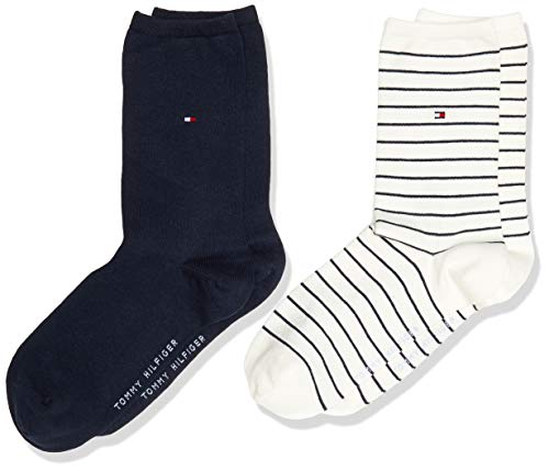 Tommy Hilfiger Damen Small Stripe Socks Socken, Off Weiß, 35-38 von Tommy Hilfiger
