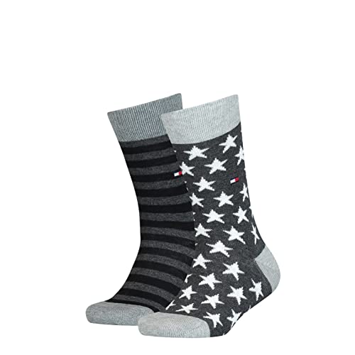 Tommy Hilfiger Unisex Kinder Tommy Hilfiger Sterren En Stripes Kids (2 Pack) Socks, Schwarz, 23-26 EU von Tommy Hilfiger