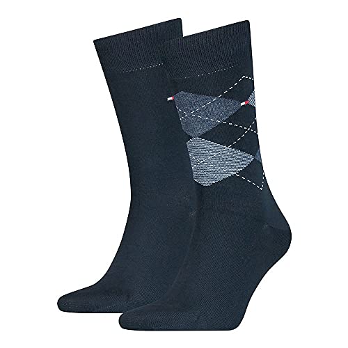 Tommy Hilfiger Herren Karosocken - Dark Navy - 43/46 von Tommy Hilfiger