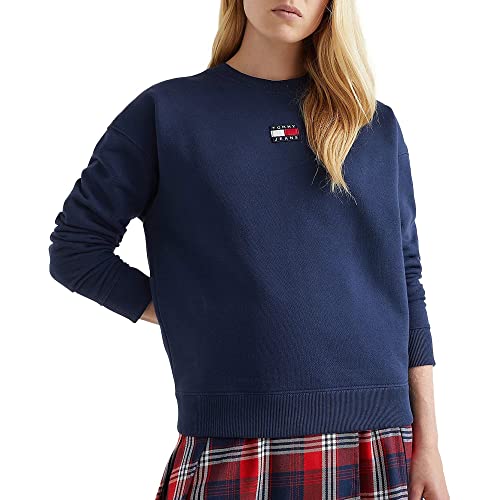 Tommy Jeans Damen Tjw Tommy Center Badge Crew DW0DW10402 Sweatshirts, Blau, L von Tommy Jeans