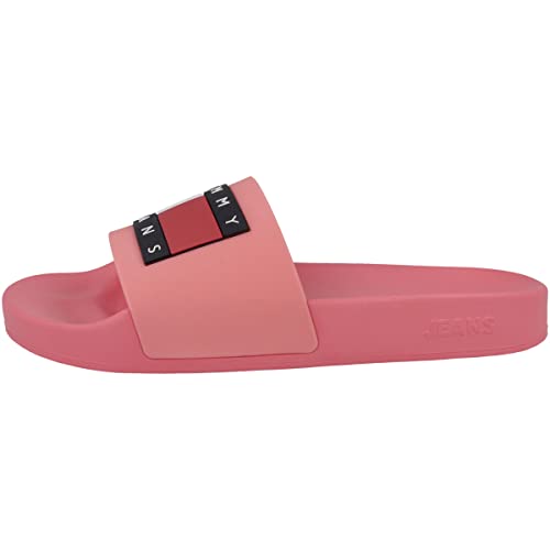 Tommy Jeans Flag Pool Damen Pink Slides, Graden Rose, 41 EU von Tommy Hilfiger