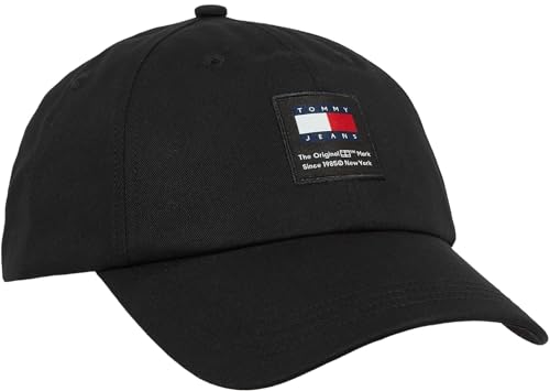 Tommy Jeans Herren Cap Modern Patch Basecap, Schwarz (Black), Einheitsgröße von Tommy Hilfiger