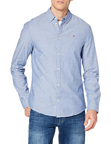 Tommy Jeans Herren Hemd TJM Slim Langarm, Blau (Twilight Navy), 3XL von Tommy Hilfiger