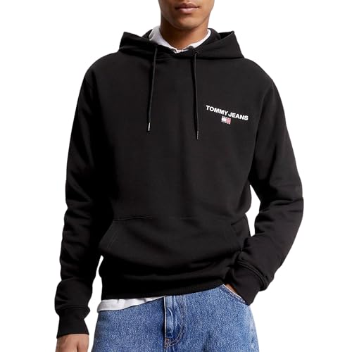 Tommy Jeans Herren Hoodie Regular Entry Graphic mit Kapuze, Schwarz (Black), M von Tommy Jeans