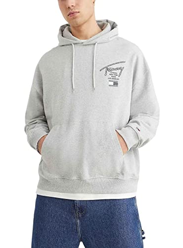 Tommy Jeans Herren Hoodie Relaxed Back Logo Terry grau (13) L von Tommy Hilfiger