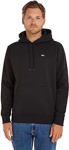 Tommy Jeans Herren Hoodie TJM Regular mit Kapuze, Schwarz (Black), XXS von Tommy Jeans