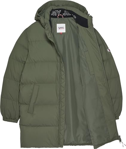 Tommy Jeans Herren Parka Essential Down Winter, Grün (Drab Olive Green), L von Tommy Hilfiger