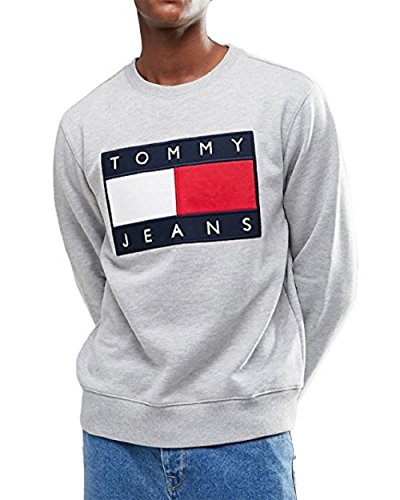 Tommy Jeans Herren Sweatshirt, Gr. S, Grau von Tommy Hilfiger