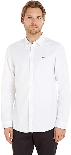 Tommy Jeans Herren Hemd Classic Oxford Shirt Langarm, Weiß (White), XXL von Tommy Jeans