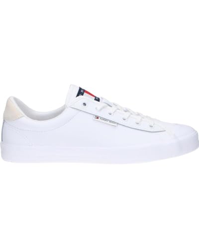 Tommy Jeans Herren Vulcanized Sneaker Bumper Schuhe, Weiß (White), 45 EU von Tommy Hilfiger