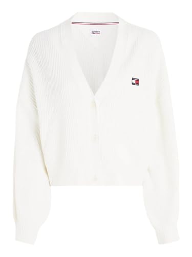 Tommy Hilfiger TJW ESSENTIAL BADGE CARDIGAN, WHITE, weiß(ybh), Gr. M von Tommy Hilfiger