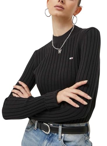 Tommy Hilfiger TJW BXY RIB SWEATER, BLACK, schwarz(bds), Gr. L von Tommy Jeans