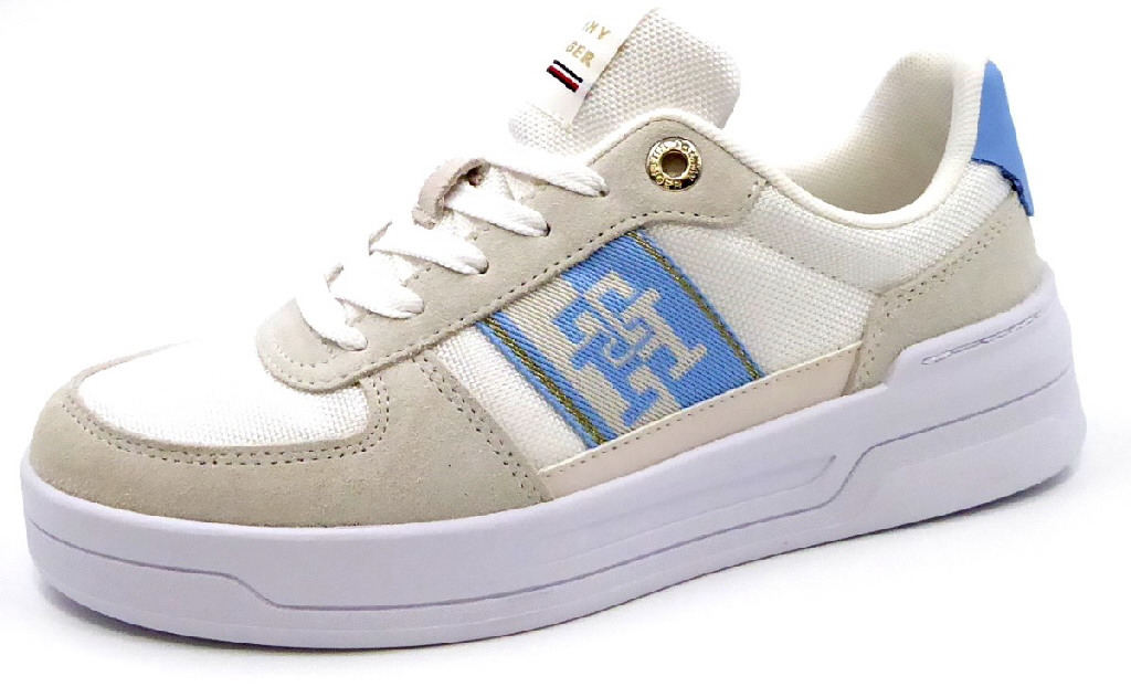 female Freizeit Schnürer weiss Basket Sneaker With Webbing 36 von Tommy Hilfiger