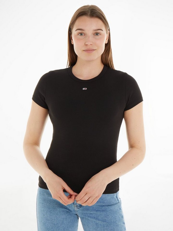 Tommy Jeans Curve T-Shirt Slim Essential Rib Große Größen von Tommy Jeans Curve