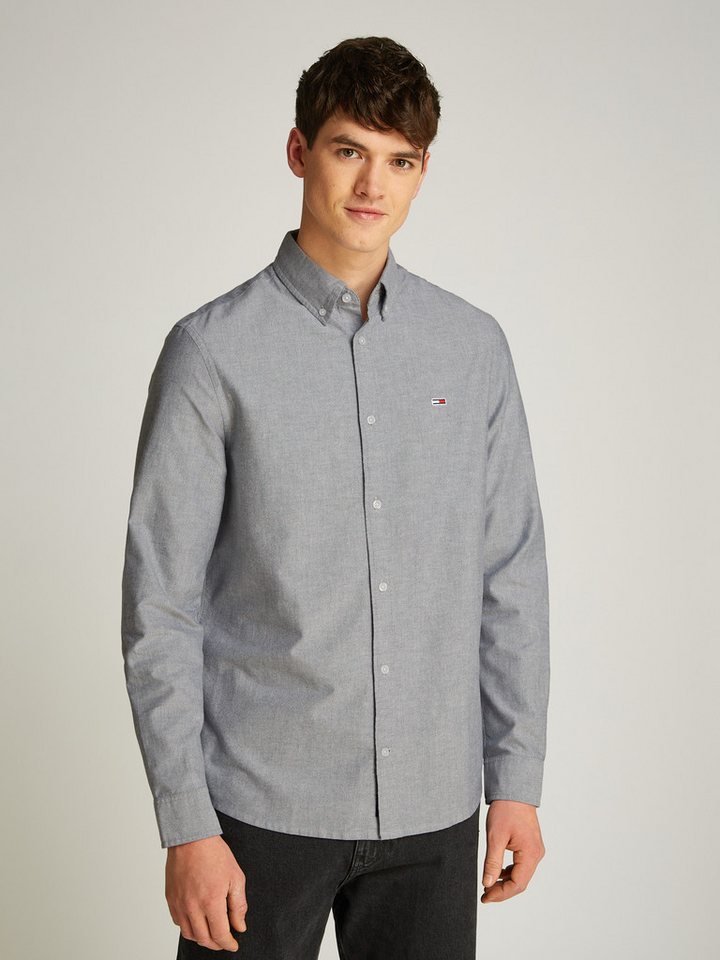 Tommy Jeans Plus Langarmhemd TJM REG OXFORD SHIRT EXT in Großen Größen, Logostickerei, Button-down-Kragen von Tommy Jeans Plus