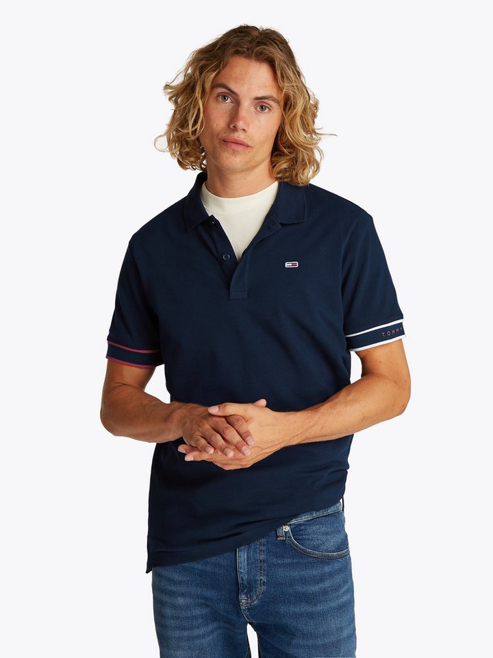 Tommy Jeans Plus Poloshirt TJM SLIM FLAG CUFF POLO EXT Große Größen von Tommy Jeans Plus