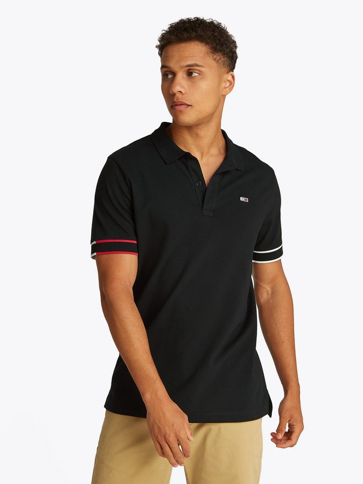 Tommy Jeans Plus Poloshirt TJM SLIM FLAG CUFF POLO EXT Große Größen von Tommy Jeans Plus