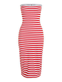 Damen Sommerkleid TJW LOGO TAPE STRIPE TUBE DRESS schulterfrei von Tommy Jeans