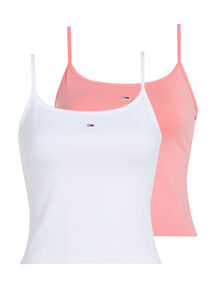 Damen Trägertop 2er-Pack mit verstellbaren Spaghettiträgern von Tommy Jeans