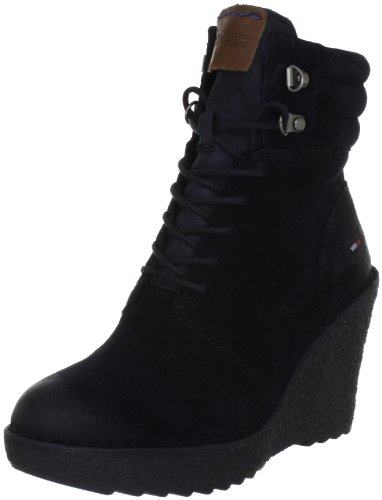 Hilfiger Denim GILL 3 EN56814864, Damen Fashion Halbstiefel & Stiefeletten, Schwarz (Washed Black 007), EU 38 von Tommy Jeans