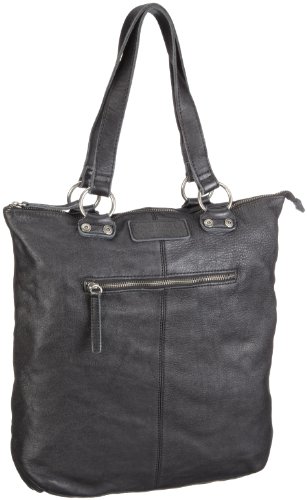 Hilfiger Denim RAE Leather Tote BW56913615, Damen Henkeltaschen, Schwarz (Black 990), 38x40x2 cm (B x H x T) von Tommy Jeans