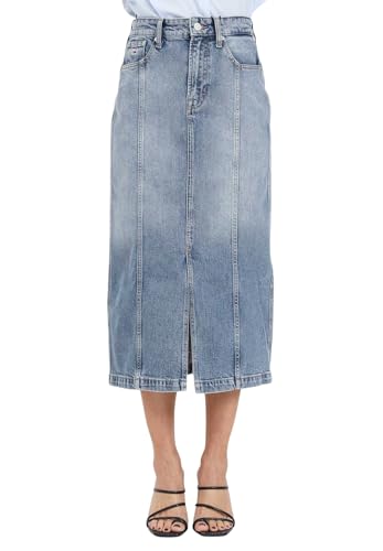 TOMMY JEANS Damen Denim Rock Medium Washed Baumwolle Strech 27, Denim von Tommy Jeans