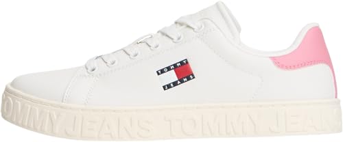 TOMMY JEANS Damen Tjw Logo Outsole Sneaker ESS En0En02703 Low Top, Pink (Ecru/Mystic Pink), 42 EU von Tommy Jeans