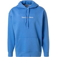 TOMMY JEANS Herren Hoodie blau Baumwolle unifarben von Tommy Jeans