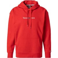 TOMMY JEANS Herren Hoodie rot Baumwolle unifarben von Tommy Jeans