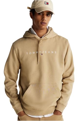 TOMMY JEANS Herren TJM Reg Linear Logo EXT Dm0Dm20746 Pullover Hoodie, Beige (Relic Tan), 6XL von TOMMY JEANS
