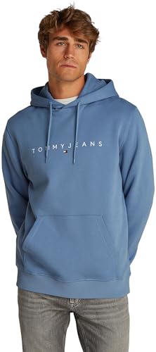TOMMY JEANS Herren TJM Reg Linear Logo EXT Dm0dm20746 Pullover Hoodie, Blue (Colorado Blue), S EU von Tommy Jeans