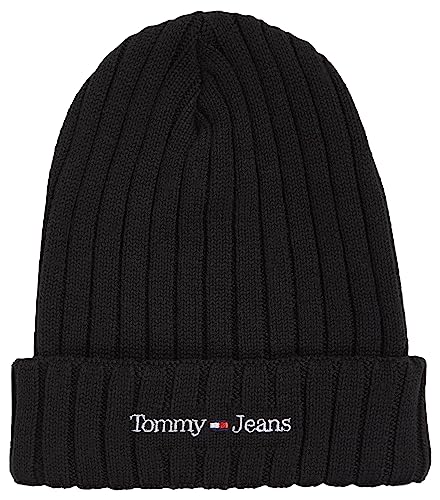 Tommy Jeans Herren Strickmütze Sport Elevated Wintermütze, Schwarz (Black), Onesize von Tommy Jeans