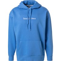 TOMMY JEANS Herren Hoodie blau Baumwolle unifarben von Tommy Jeans