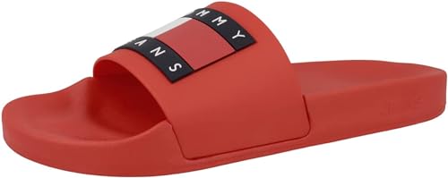 Tommy Jeans Herren Badeschuhe Pool Slide Badelatschen, Rot (Deep Crimson), 46 von Tommy Jeans