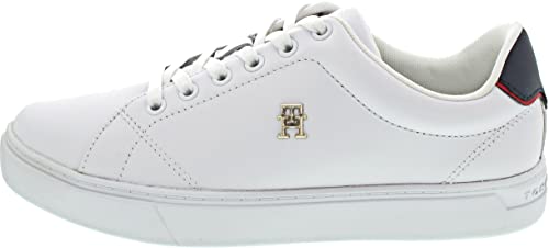 Tommy Hilfiger Damen Elevated Essential Court FW0FW06965 Cupsole Sneaker, Weiß (White/RWB) von Tommy Hilfiger