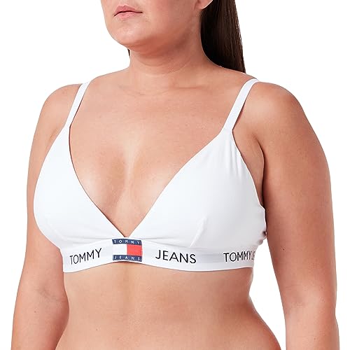 Tommy Jeans Damen Triangel BH Padded Stretch, Weiß (White), L von Tommy Hilfiger