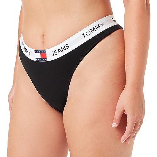 Tommy Hilfiger Damen Thong (EXT Sizes) UW0UW04956 Stringtangas, Schwarz (Black), XS von Tommy Hilfiger