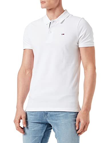 Tommy Hilfiger Herren TJM SOLID Stretch Polo Polohemd, White, M von Tommy Jeans