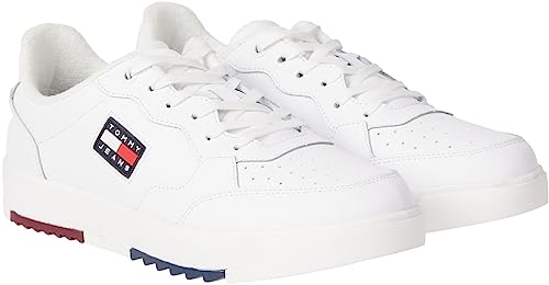 Tommy Jeans Herren Cupsole Sneaker Retro Schuhe, Weiß (White), 40 von Tommy Jeans