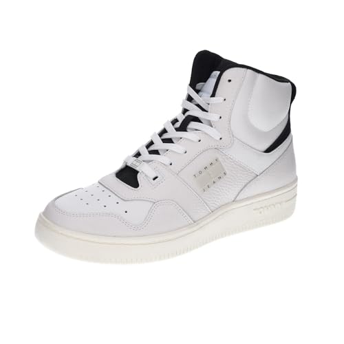 Tommy Hilfiger TJM BASKET MID LEATHER, weiß(yblwhite), Gr. 43 von Tommy Jeans