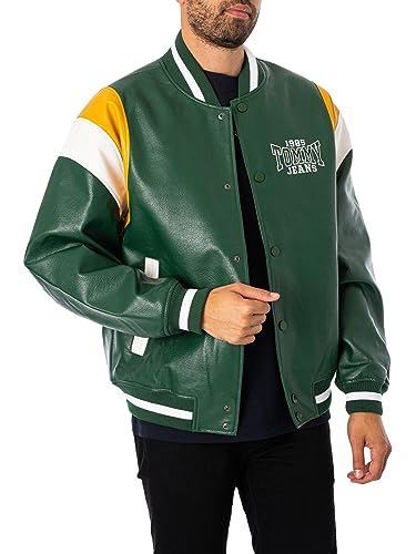 Tommy Hilfiger TJM RLX FAUX LEATHER LETTERMAN, grün(lmgreen (2)), Gr. XL von Tommy Jeans